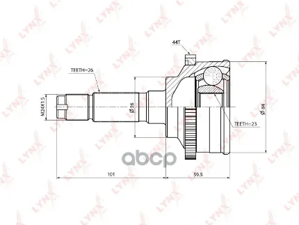 Фото для Шрус Ma [Ma-Fra44] 23x56x26 Lynx Co-3701a Friendee/Freda Sgl/Sgr 1995- LYNXauto арт. CO-3701A