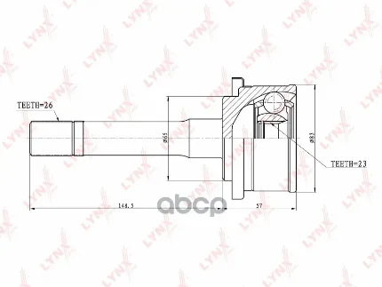 Фото для Шрус Ma [Ma-35] 23x65x26 Lynx Co5104 Bongo/Spektron Se88m, Ss88m, Sse8r, Ssf8r, Sd29m, Sd2am, Se28, Sr2am, Ss28 LYNXauto арт....