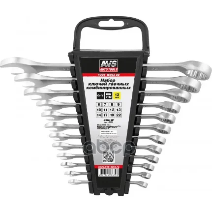 Фото для Ключ Гаеч. Комбинированный 6-22мм 12 Предметов На Держателе Avs K3n12p AVS арт. A07689S