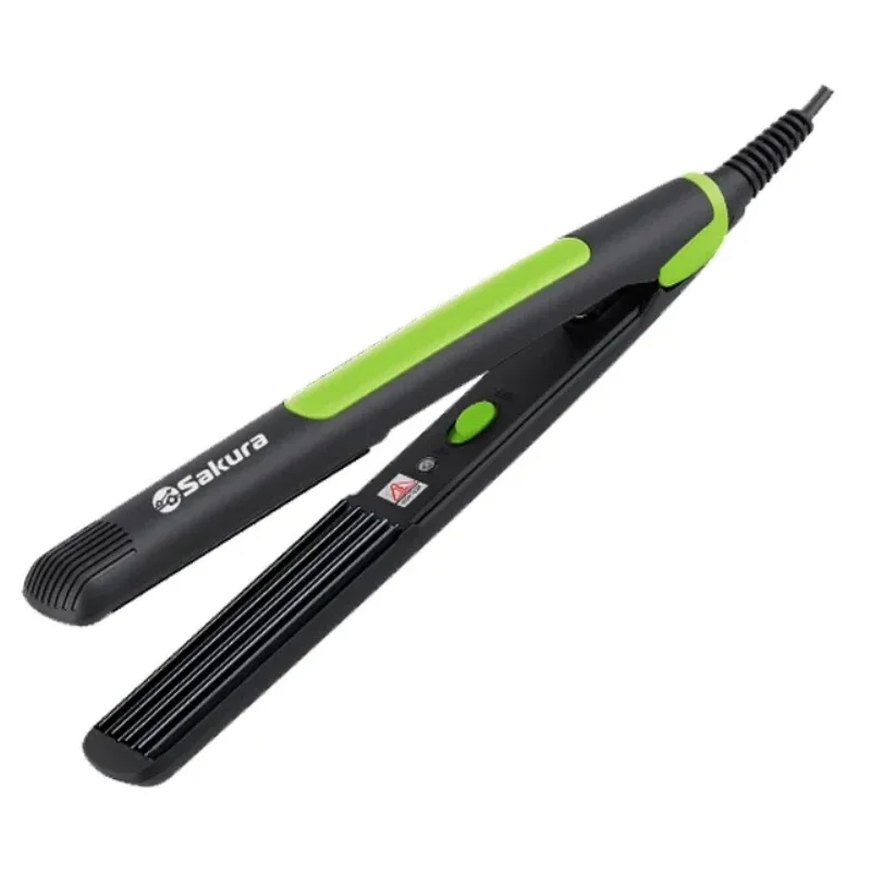 Выпрямитель для волос SAKURA SA-4515GR Черн/Зелен (35Вт,85*22мм,ГОФРЕ)