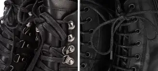 Ремонт обуви: замена обувных крючков на люверсы (блочки).