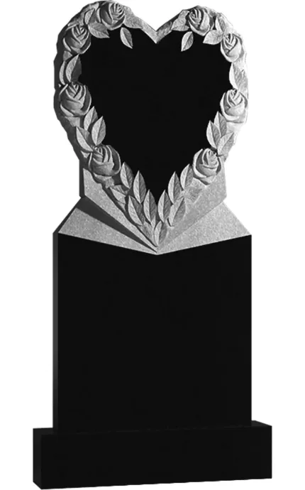 Фото для Гранитные памятники вертикальные резные черные ВАР-191 "Сердце" (премиум-класс)