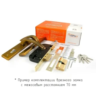 Замок для входных и межкомнатных дверей 106-70 на планке(хром)