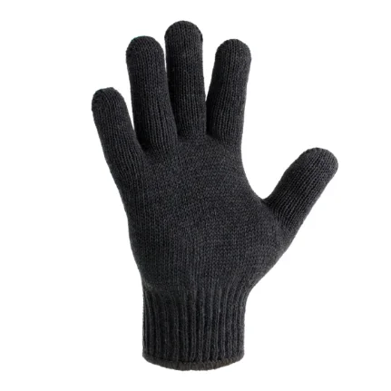 Перчатки трикотажные Зима Двойные, размер 9, черные, 90 гр.