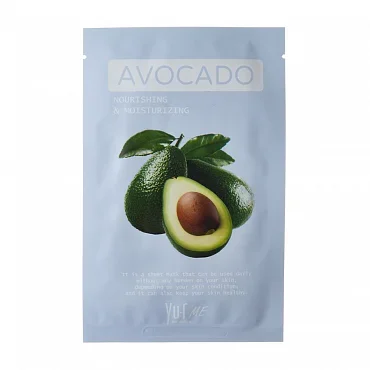 Маска для лица тканевая с экстрактом авокадо YU-r ME Avocado Sheet Mask, 25 г.