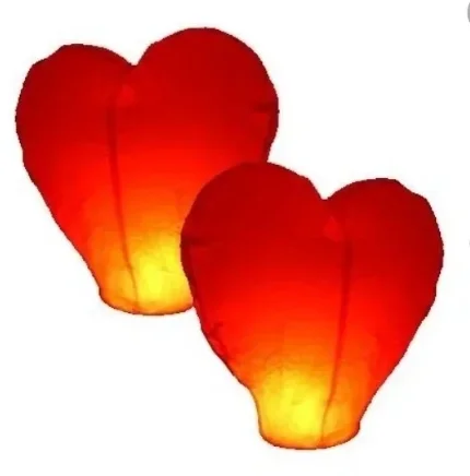 Китайские фонарики в виде сердца