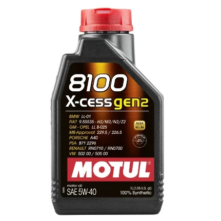 Фото для Масло моторное MOTUL 8100 X-cess 5w40 синтетическое, API SN, ACEA A3/B4, универсальное, 1л, арт. 102784/111681