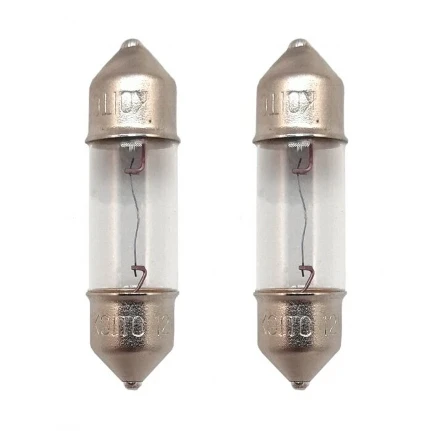 Фото для Лампа Koito Festoon (SV7, T8x28), 12В, 5Вт, комплект 2 шт, арт. P2214