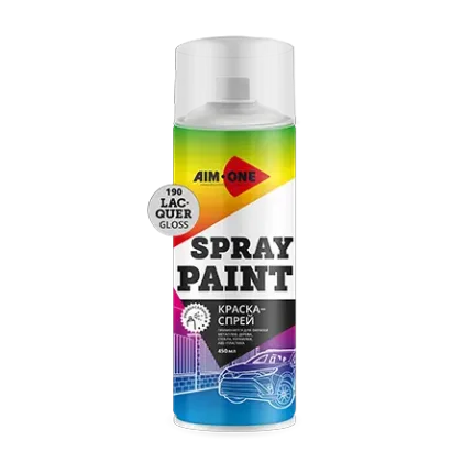 Фото для Прозрачный глянцевый лак СПРЕЙ AIM-ONE 450мл