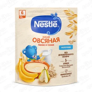 Каша Nestle молочная овсяная банан-груша 200г c 6мес БЗМЖ