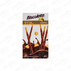 Фото для Палочки Biscolata с лесным орехом в молочном шоколаде 32г