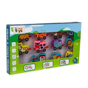 Фото для Паровозик деревянный с крючками транспорт и животные в ассортименте