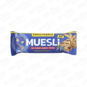 Фото для Батончик SNAQ FABRIQ Muesli черника арахис 40г