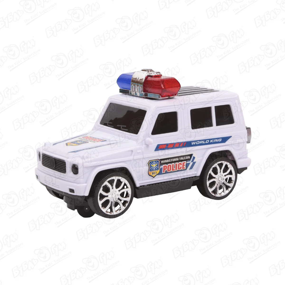 Машина Lanson Toys Джип Police 911 World King моторизированная световые звуковые эффекты
