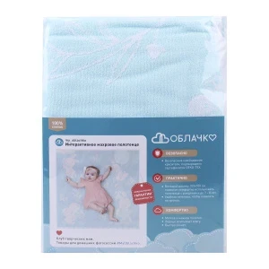 Фото для Полотенце Облачко Зайка махровое бирюзовое 100х100см