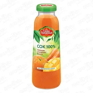 Фото для Сок Сады Придонья морковь-апельсин-манго 300мл с 12мес