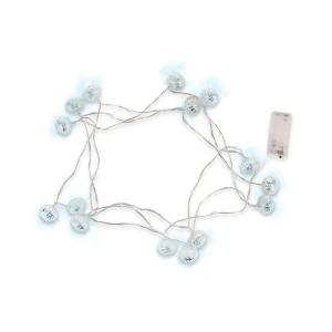 Фото для Гирлянда Led шары серебряные на батарейках холодный белый свет 15ламп 3м