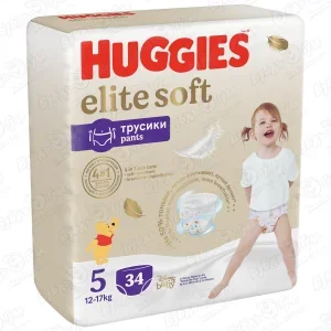 Фото для Подгузники-трусики HUGGIES Elite Soft 5 12-17кг 34шт