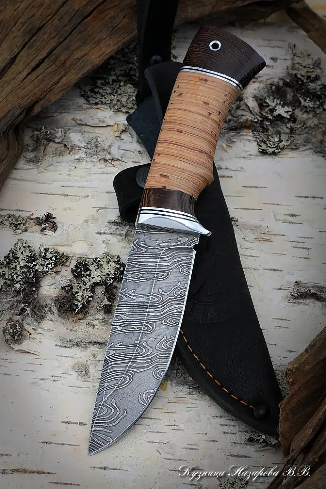 Нож "Гепард" дамасская сталь (береста)