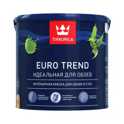TIKKURILA Краска для обоев и стен матовая "Euro Trend" основа А 0,9 л