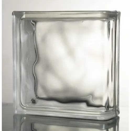 Стеклоблок торцевой Волна бесцветный 190*190*80 Glass Block