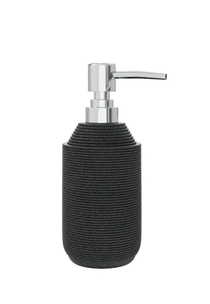 Дозатор для жидкого мыла настольный Twister Black, полирезин FORA