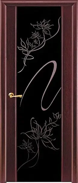 Фото для Полотно дверное черный дуб шпон стекло левое 900*2000*40 ЛУИДОР (ЛУЧШИЕ ДВЕРИ)