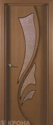 Полотно дверное орех шпон (ДОФ) стекло бронза 700*2000*40 КРОНА