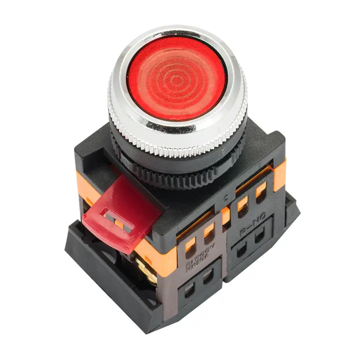 Кнопка с подсветкой "красный" NO+NC 230В ЭКФ