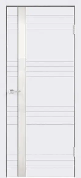Полотно дверное белый RAL9003, стекло Z1 белое лакобель, врезка под замок 700*2000 ДвериХолл