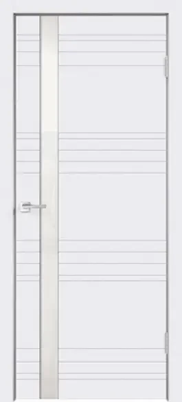 Фото для Полотно дверное белый RAL9003, стекло Z1 белое лакобель, врезка под замок 700*2000 ДвериХолл