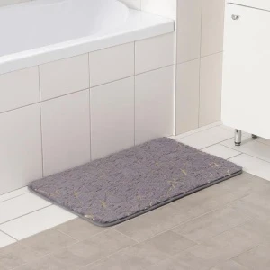 Фото для Коврик для ванной комнаты,полиэстер 50х80 см КАМЕНЬ серый