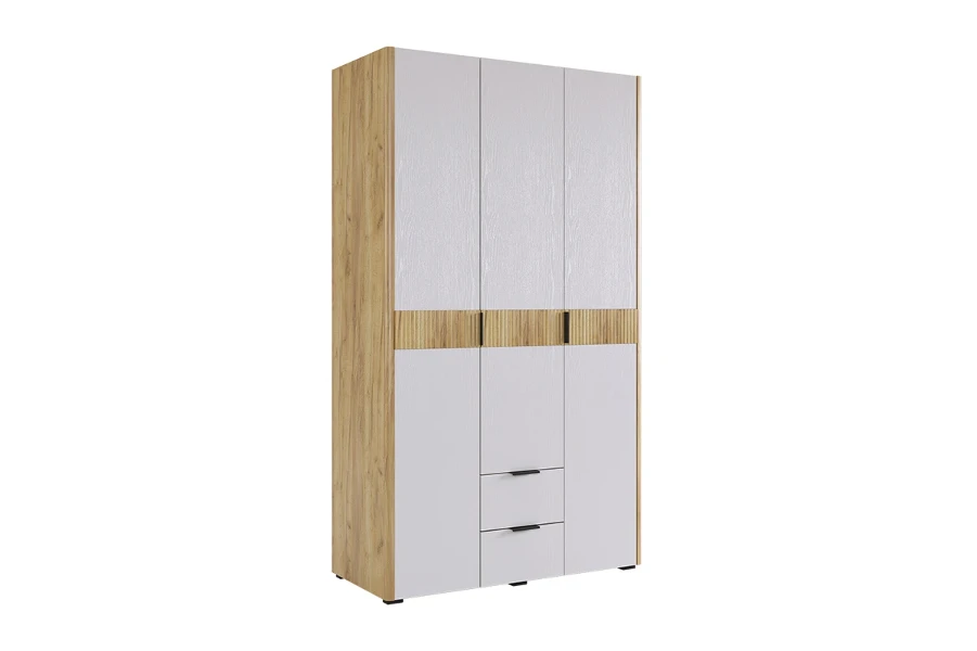 Фото для Шкаф Адам 3-х дверный (Дуб крафт золотой/Белое дерево)