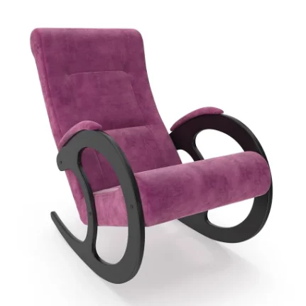 Фото для Кресло-качалка Неаполь Модель 3 (Венге-эмаль/Ткань Фиолетовый Verona Cyklam)