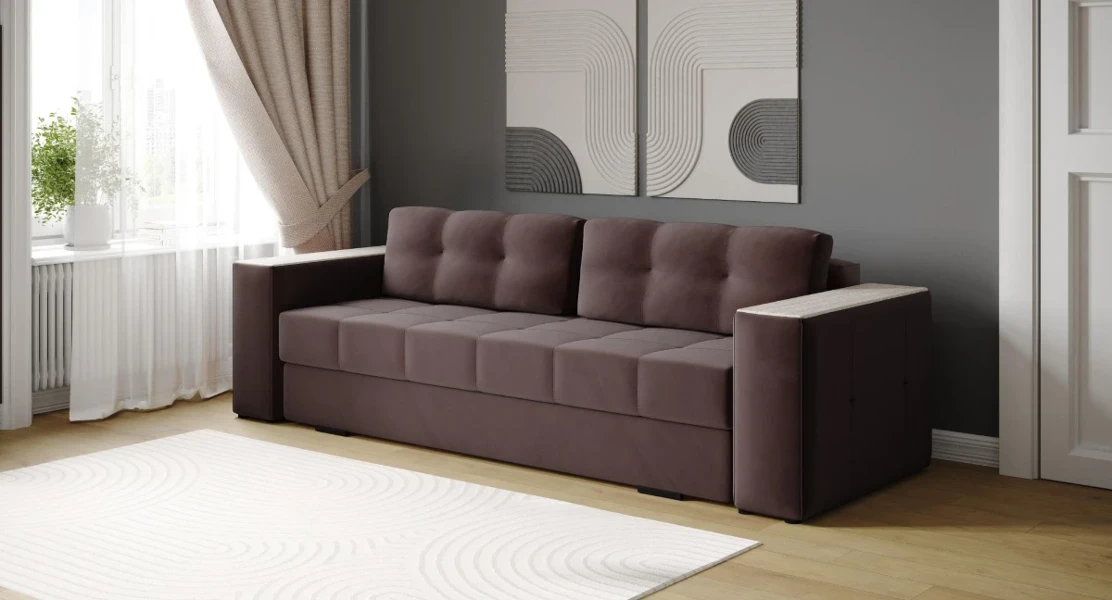 Фото для Диван раскладной Нави (Коричневый/Сандал белый)