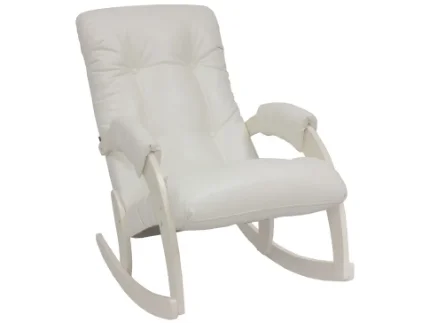 Фото для Неаполь Модель 11 Кресло-качалка (Дуб шампань-эмаль/Экокожа Белый)
