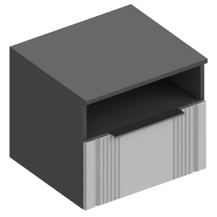 Фото для Тумба прикроватная с ящиком и нишей Вита (Темно-серый/Силк маус серый)
