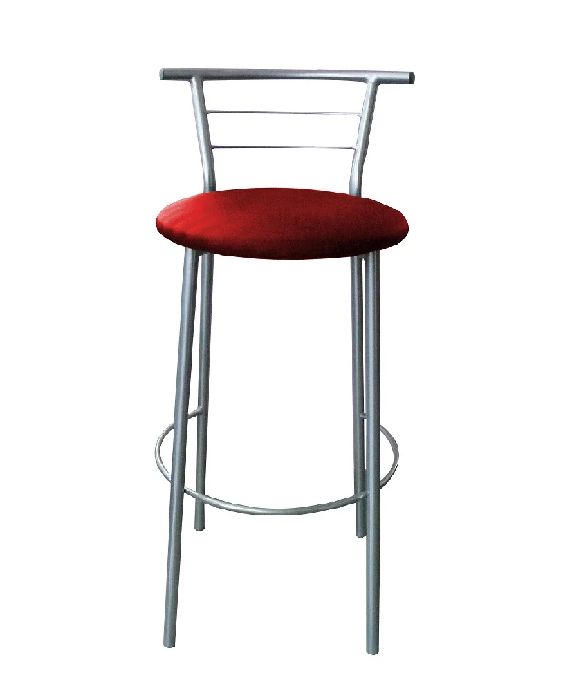 Барный стул См-48 к/з (Красный/Алюминий хром)