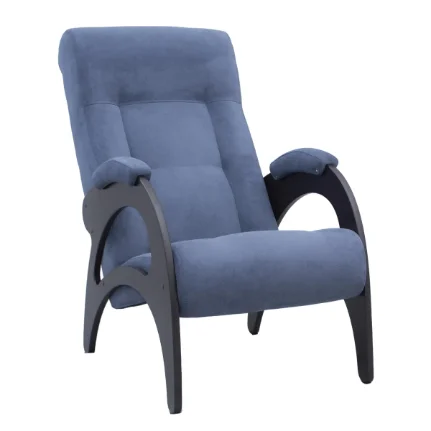 Фото для Кресло для отдыха Неаполь Модель 9 без лозы (Венге-эмаль/Ткань Синий Verona Denim blue)