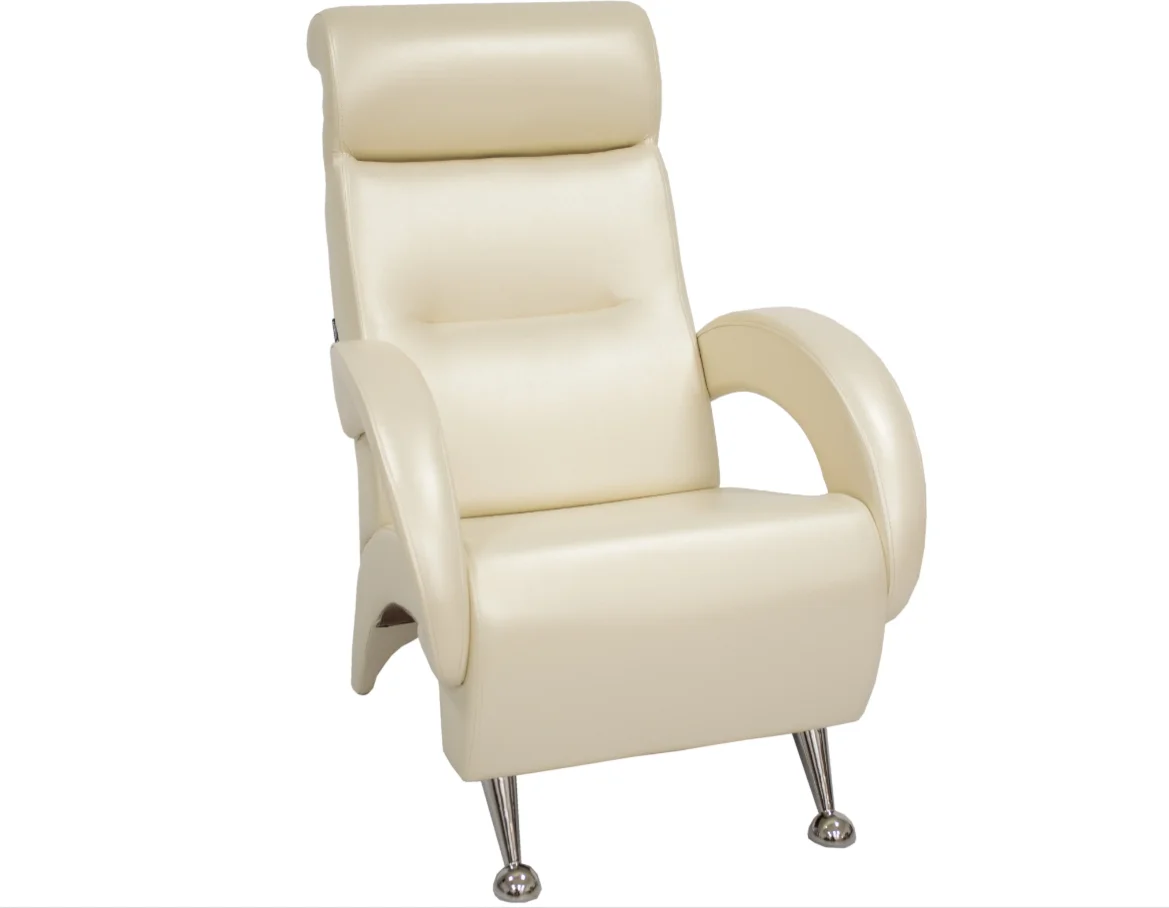 Кресло для отдыха Комфорт К Модель 9 К (Хром/Экокожа Бежевый Oregon perlamutr 106)