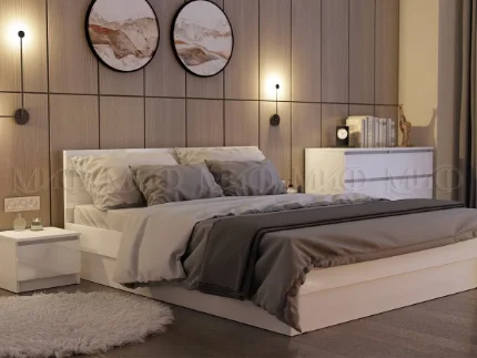 Фото для Челси кровать 1,6м (Белый глянец холодный, белый)