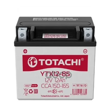 Фото для Аккумулятор 12а/Ч Totachi Cmf Ytx12-Bs R TOTACHI арт. YTX12-BS R
