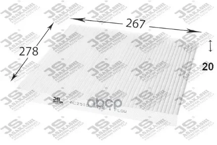 Фото для Фильтр Салона Ac-209e Js Asakashi Ac2510 JS Asakashi арт. AC2510