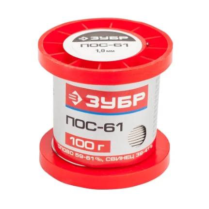 Фото для Припой ПОС 61 100гр, (1мм) - Зубр
