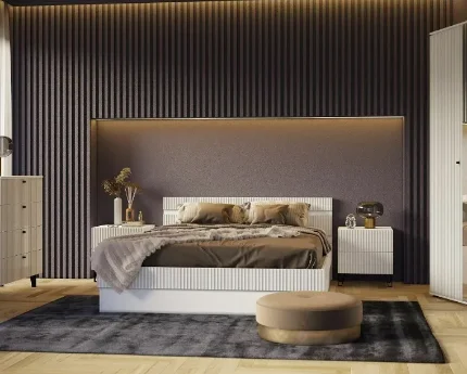 Фото для С/Г Оливия Кровать 1600 м с ПМ (Белый, Белый глянец холодный) МИФ