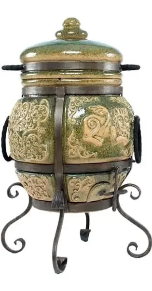 Фото для Тандыр ЭКО Арслан МАЛАХИТ 82*45*27см, 70кг, 5см (Ш-8, Крест, сов, коч, кол)