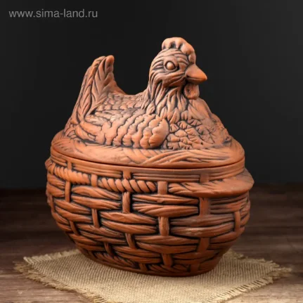 Фото для Горшок духовой "Курица большая" 4 л, красная глина 3800735