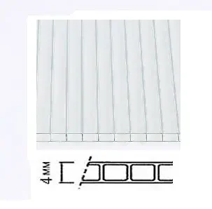 Фото для Сотовый поликарбонат 4мм Ultramarin (10л) 500гр 2100*12000(+-20)*4мм, Прозрачный