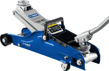 Фото для ЗУБР Т-65, 2.5 т, 90 - 360 мм, подкатной домкрат с низким подхватом и поворотной ручкой, Профессионал (43057-2.5)