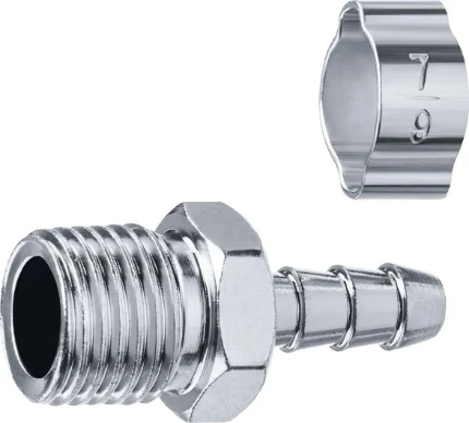 Фото для ЗУБР штуцер ″елочка″, 6 мм - 1/4″M, переходник с обжимным хомутом, Профессионал (64924-1/4-06)